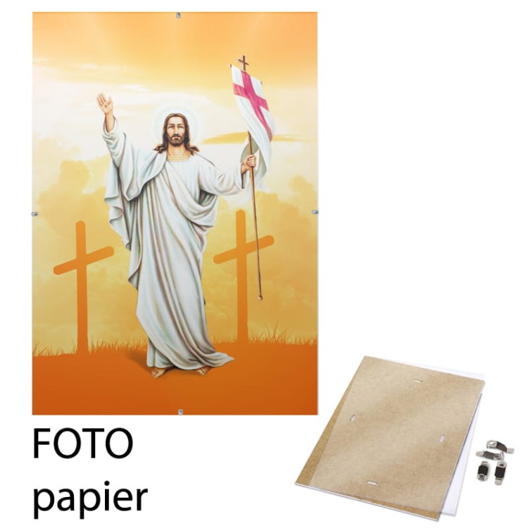 Chrystus Zmartwychwstały na tle Golgoty - obraz religijny na ścianę