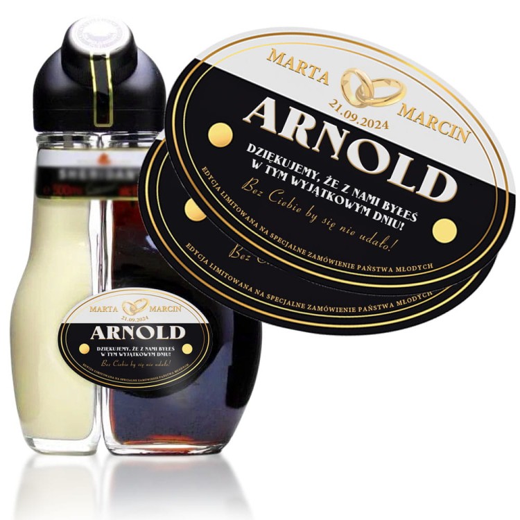 Podziękowanie dla Świadka Ślubu - etykieta na likier Sheridan's