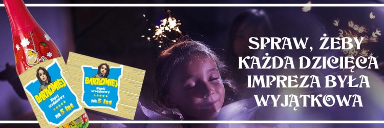 Etykieta na szampana dla dzieci ze zdjęciem, imieniem i wiekiem