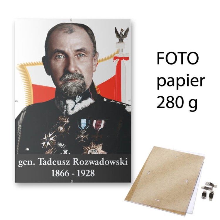 Oryginalny obrazek z gen. Tadeuszem Rozwadowskim  do zawieszenia na ścianę