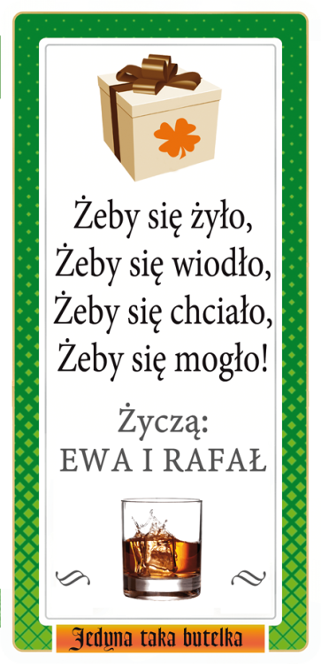 Etykieta Jegermaister z personalizacją na Dzień Ojca