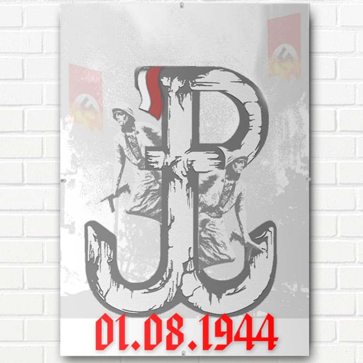 Pamiątka Powstania warszawskiego - obrazek w antyramie do zawiesznia na ścianie