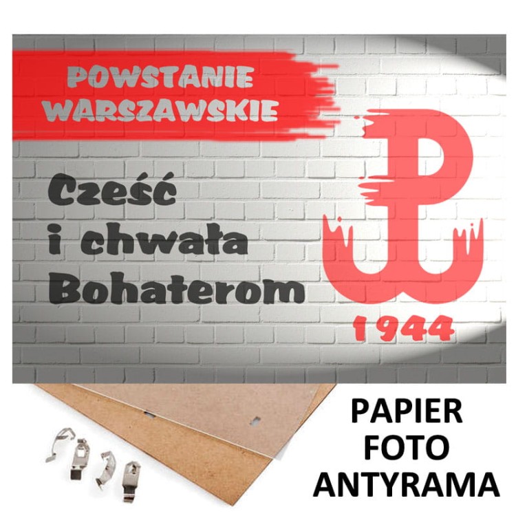Oryginalny obrazek na pamiątkę Powstania Warszawskiego do zawieszenia na ścianę