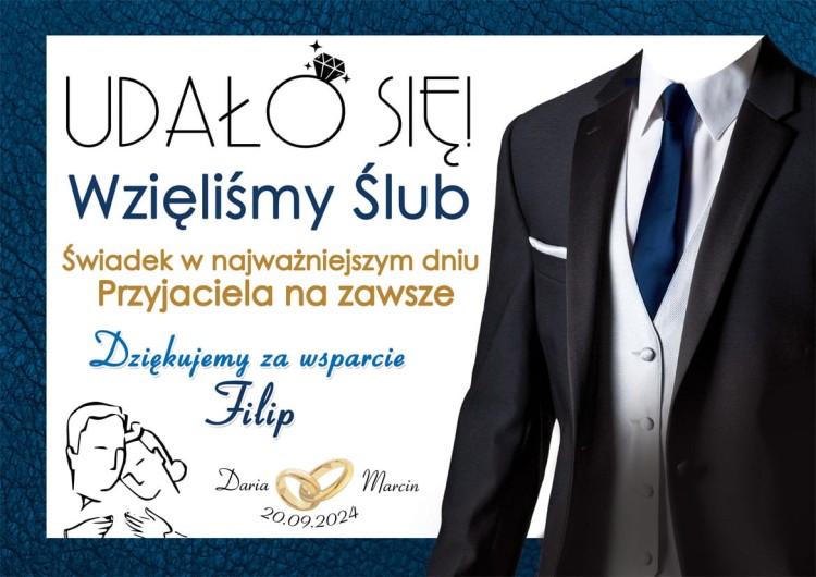 Podziękowania dla Świadka na ślubie - wyjątkowa ramka z życzeniami