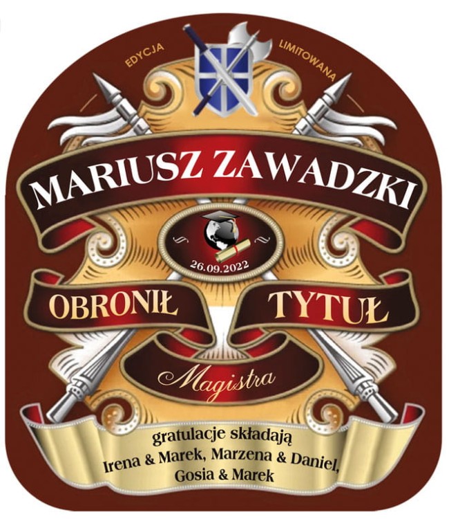 personalizowana etykieta na whisky dla absolwenta studiów