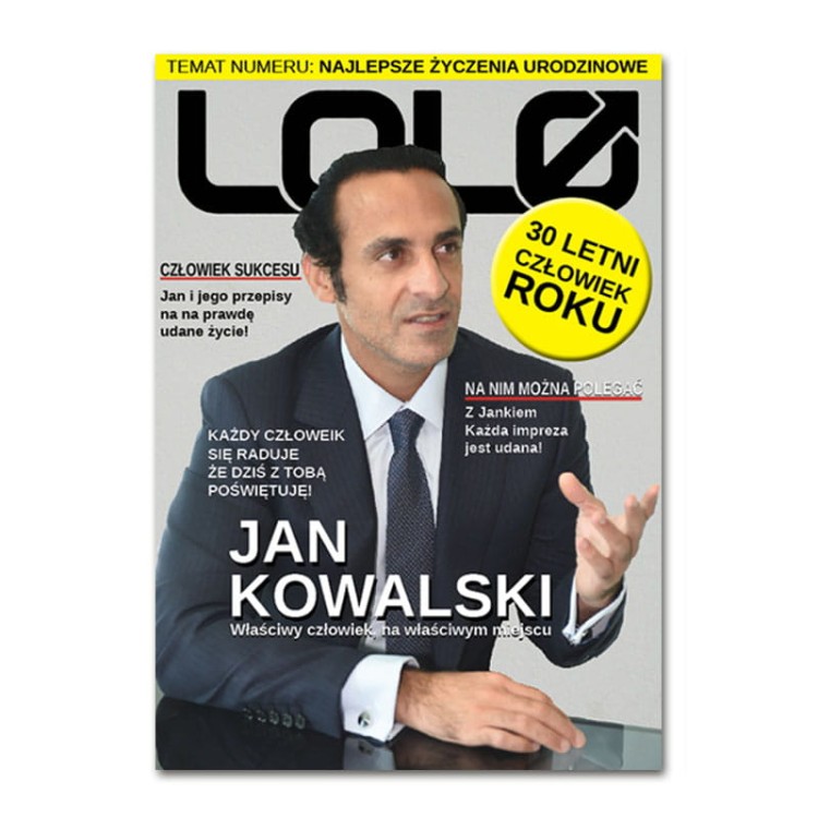 Personalizowana okładka gazety LOGO na urodziny