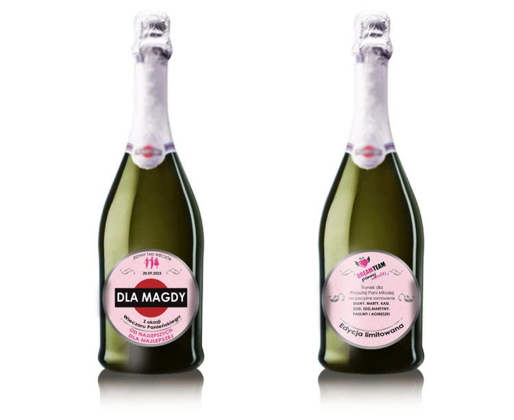 Prezent na wieczór Panieński - etykieta na wino Martini z personalizacją