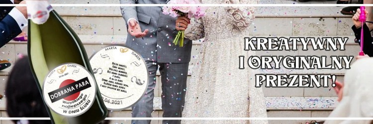 Wyjątkowy i oryginalny prezent z okazji zaślubin - etykieta na Martini personalizowana