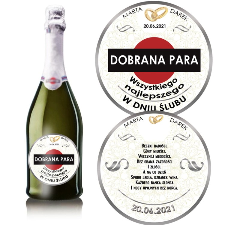 Etykieta na Martini z okazji ślubu