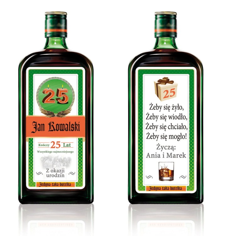 Etykiety z personalizacją na likier z okazji urodzin