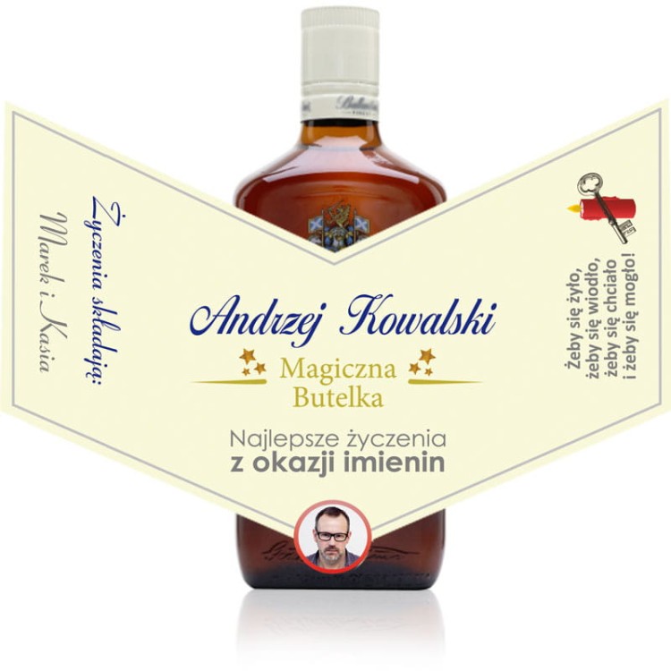 Personalizowana etykieta Ballantines na Andrzejki lub imieniny