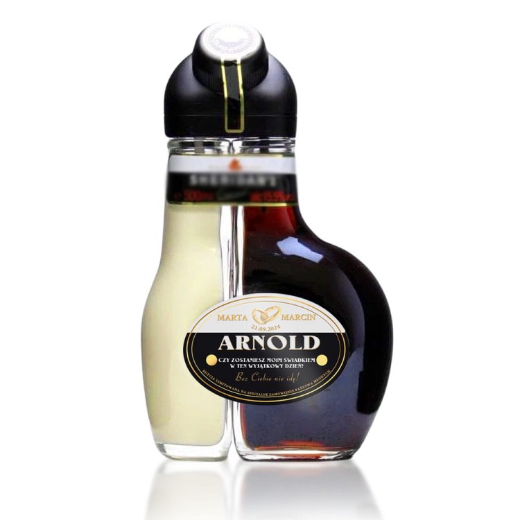 Personalizowana etykieta Sheridans z zapytaniem dla świadka ślubu