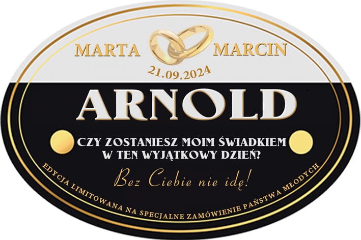 Prośba dla świadka ślubu - Etykieta na Sheridan's personalizowana