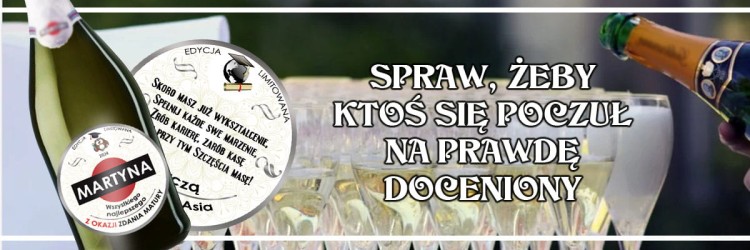 Kreatywny i oryginalny prezent dla bsolwenta- etykiety na alkohol Martini, wino, szampana