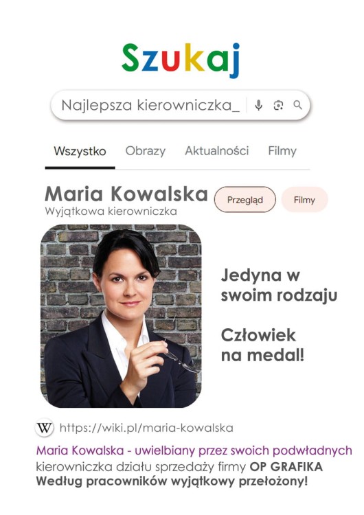 Ramka wyszukiwarka google - zaskakujący prezent dla kierownika lub kierowniczki