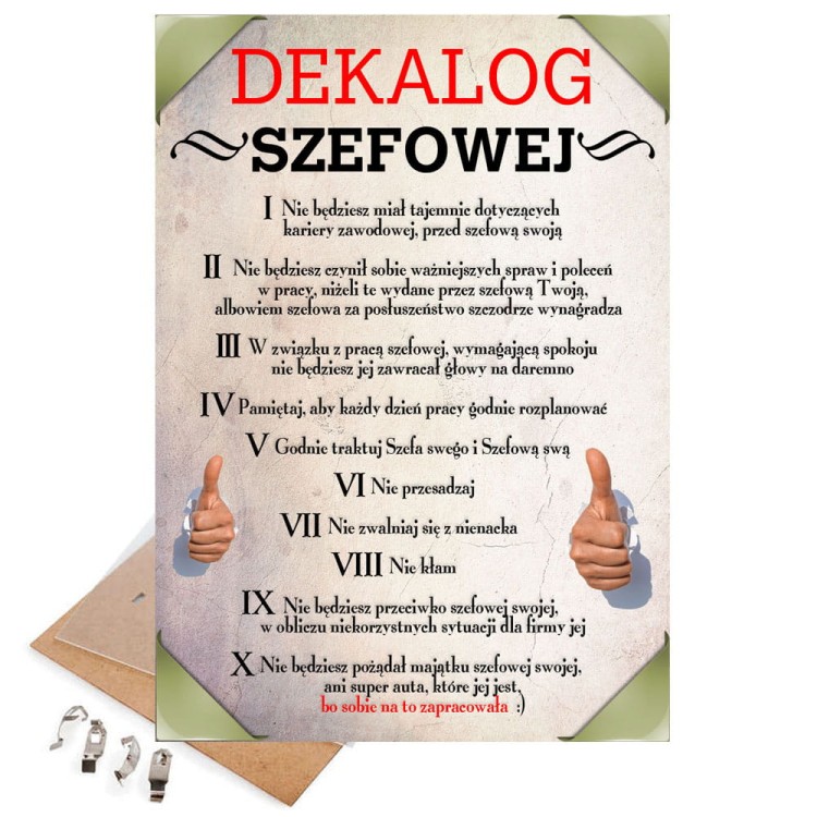 Wyjątkowy prezent dla szefowej - Dekalog szefowej