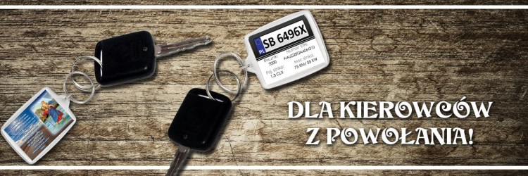 Brelok z danymi auta i modlitwą kierowcy - dwustronna zawieszka do kluczy z numerami tablic i informacjami o pojeździe