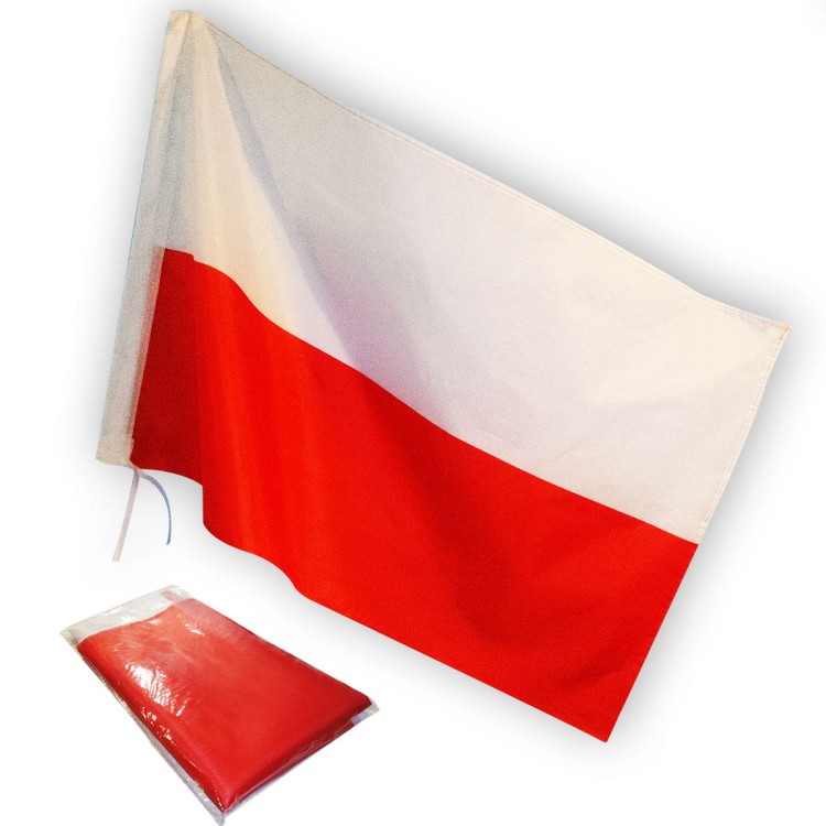 Flaga Polska na drzewiec 90 x60 cm - urzędowa flaga narodowa