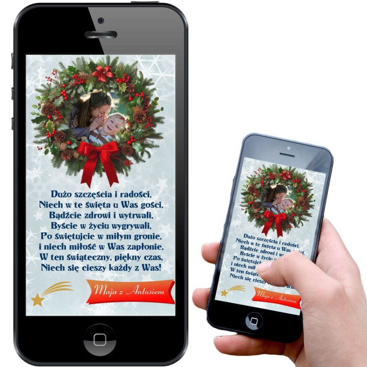 e-kartka z życzeniami świątecznymi - Mobilna kartka personalizowana ze zdjęciem