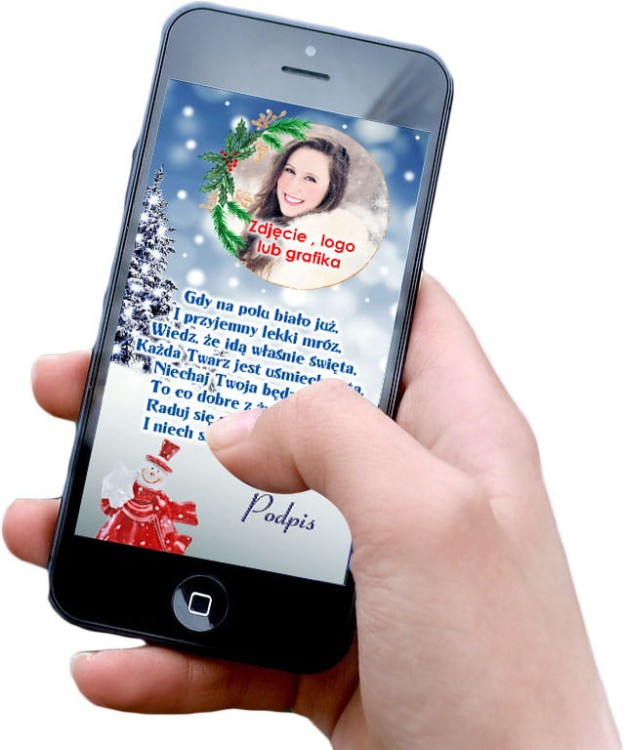 Świąteczna Kartka Cyfrowa- ze zdjęciem i z życzeniami na Boże Narodzenie