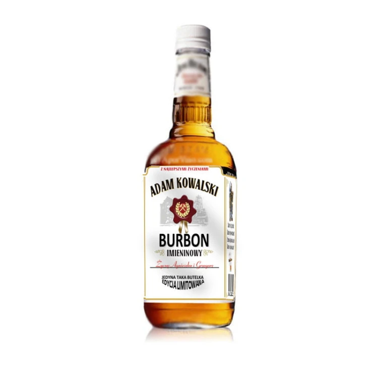 Barbórkowa etykieta z personalizacją na whisky / bourbon z okazji święta górników
