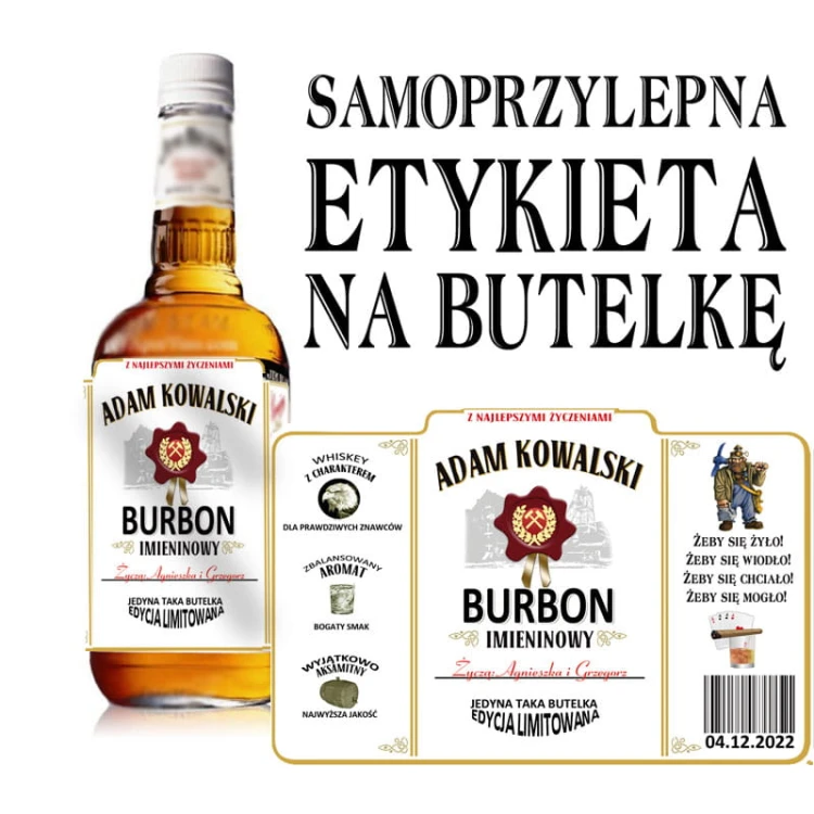 Personalizowana etykieta Jim Beam na Barbórkę - wyjątkowy prezent dla górnika