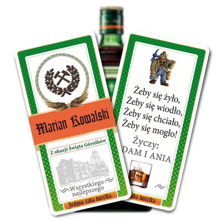 Etykieta Barbórka na Jagermeister- personalziowana