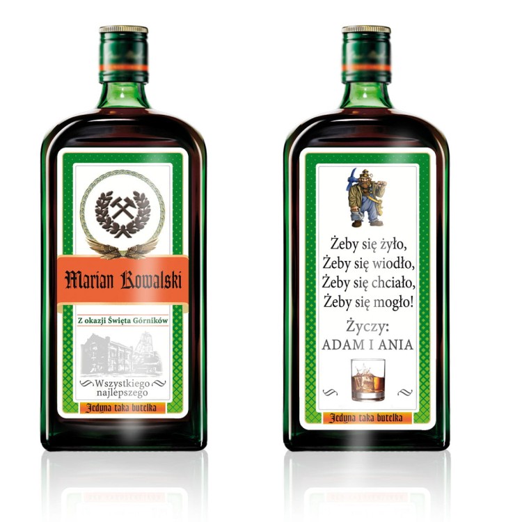 Etykiety Personalizowane dla górników z okazji Barbórki na JagerMeister