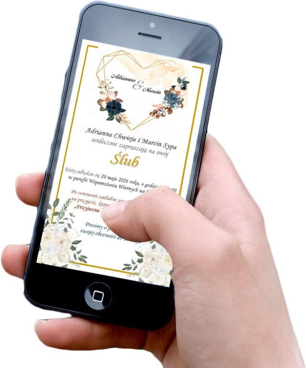 Mobline zaproszenie cyfrowe - na ślub, uroczystość zaślubin