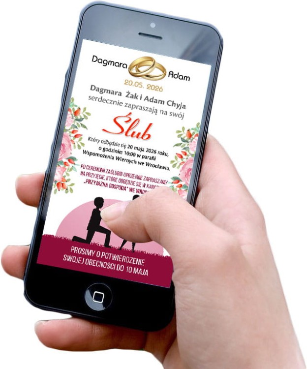 e-zaproszenie z personalizacją z okazji Ślubu