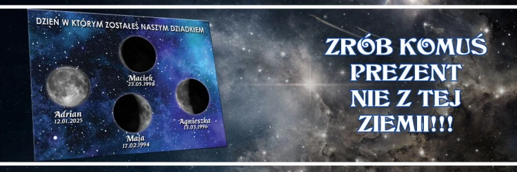 Wyjątkowy prezent astronomiczny dla Dziadka z personalizacją urodzin wnuków