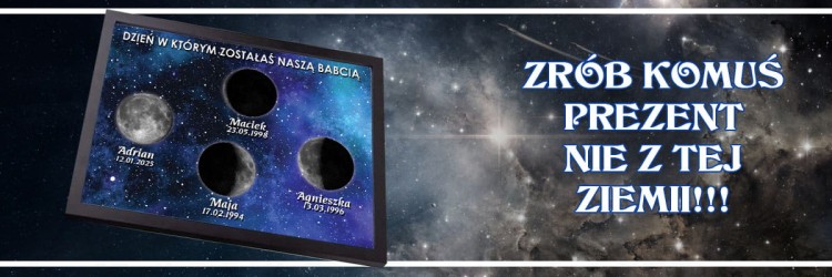 Wyjątkowy prezent astronomiczny dla Dziadka z datami w których urodziły się wnuki