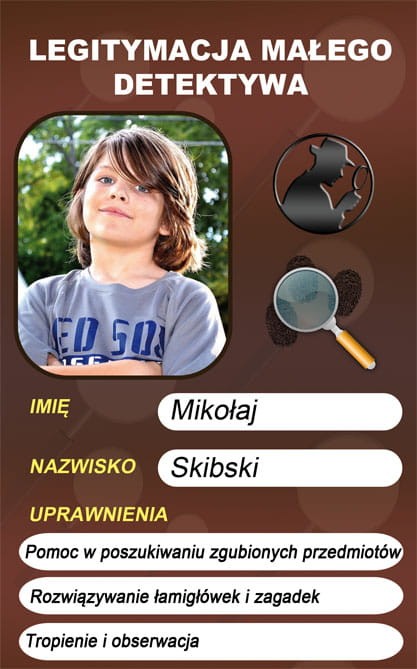 Laminowana licencja detektywa - zabawkowa legitymacja dla dziecka