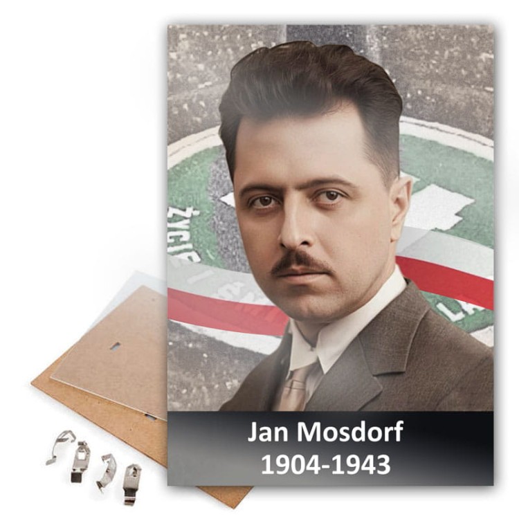 Oryginalny portret Jana Mosdorfa w antyramie do zawieszenia na ścianę