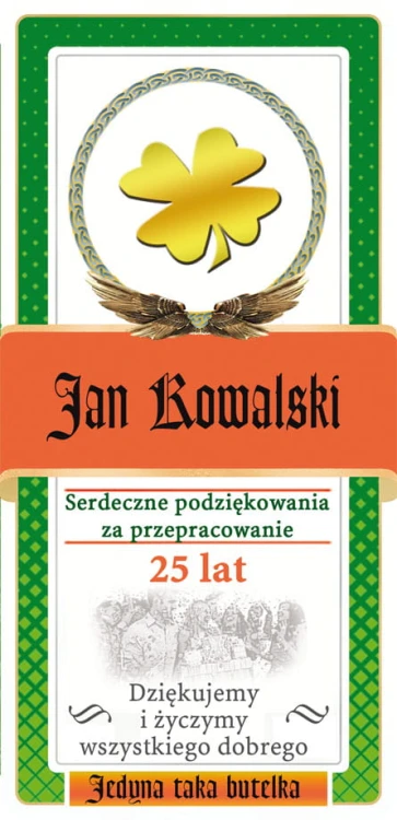 Pożegnanie dla Pracownika - etykieta na Jagera