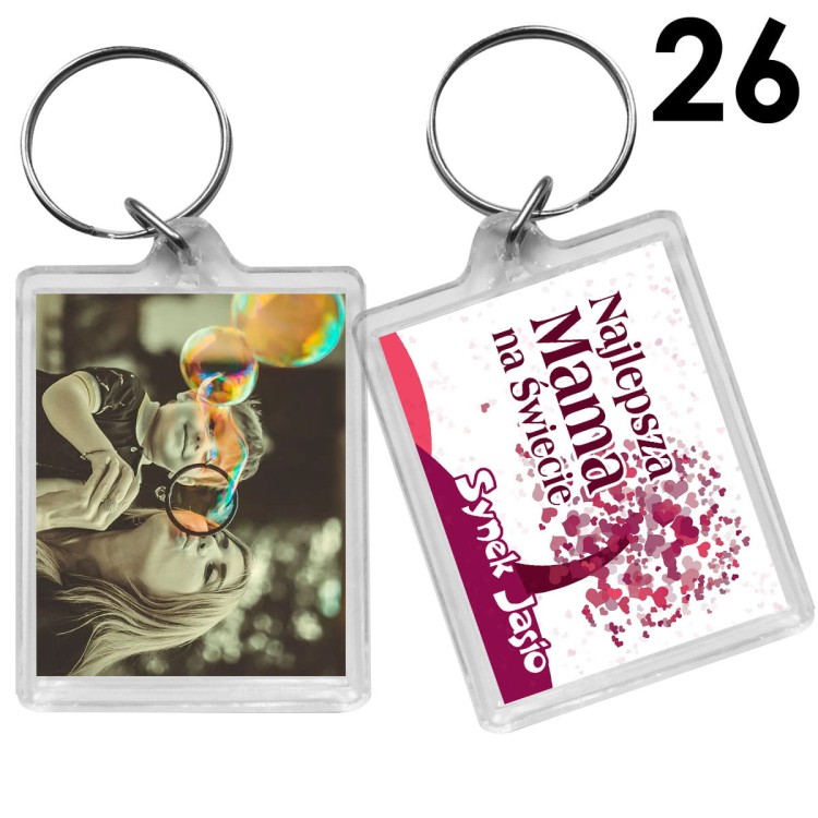 Prezent dla Mamy- dwustronny brelok ze zdjęciem