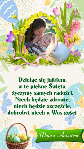 Kartka z życzeniami świątecznymi, graficzna na telefon - Wielkanoc