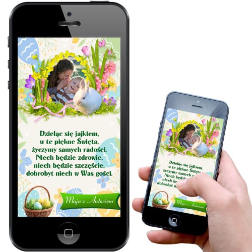 e-kartka z życzeniami wielkanocnymi - Mobilna kartka personalizowana na święta ze zdjęciem
