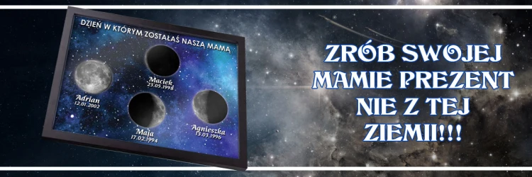 Wyjątkowy prezent astronomiczny dla mamy z datami w których urodziły się dzieci