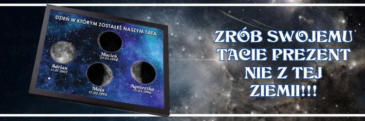 Wyjątkowy prezent astronomiczny dla Ojca z datami w których urodziły się dzieci