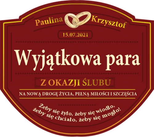 Etykieta personalizowana na ślub - whiskey GRANTS
