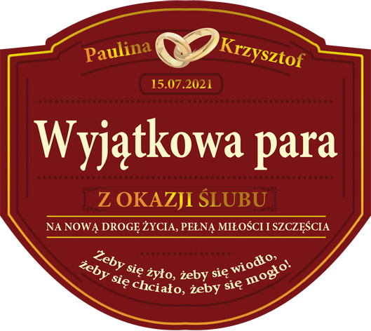 Etykieta personalizowana na ślub - whiskey GRANTS
