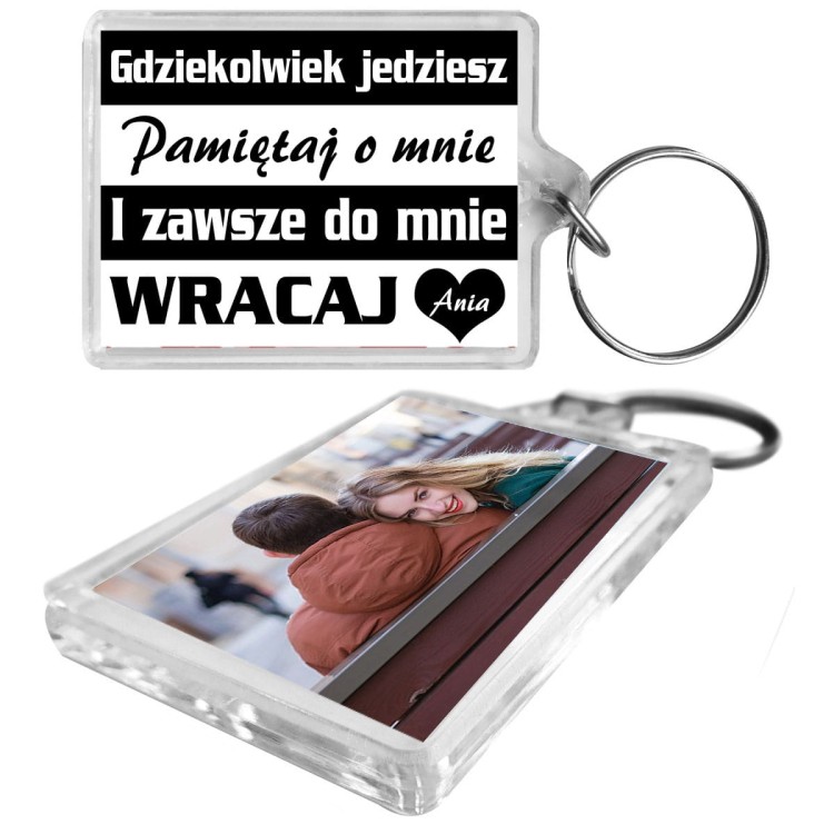 Brelok dwustronny z Twoim zdjęciem i personalizacją - wyjątkowy prezent