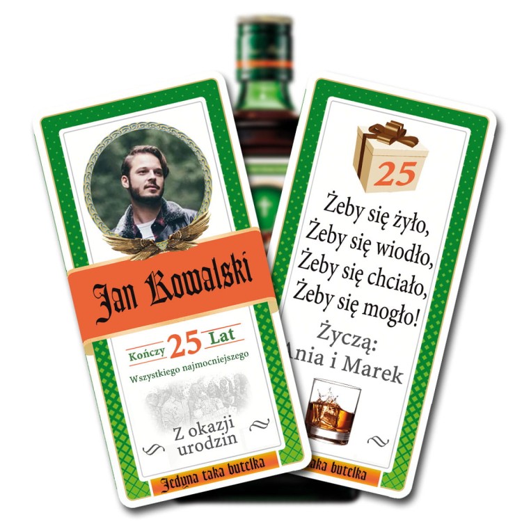 Etykieta personalizowana dwustronna - Jagermeister