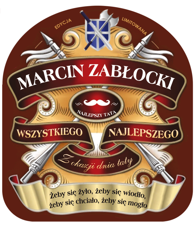 Etykieta personalizowana na whisky z okazji Dnia Taty