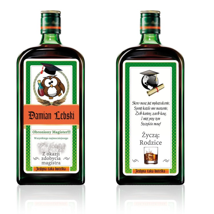 Etykieta na ukończenie szkoły wyższej - Jagermiester