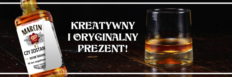 Etykieta personalizowana na whisky z prośbą dla Świadka Ślubu