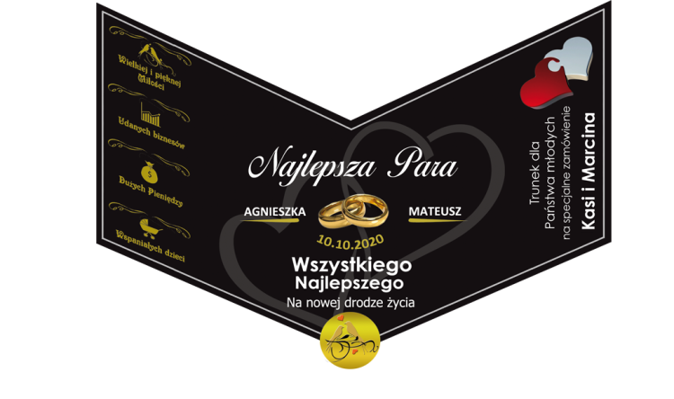 Prezent na ślub etykieta Ballantines Bourbon Finish z personalizacją
