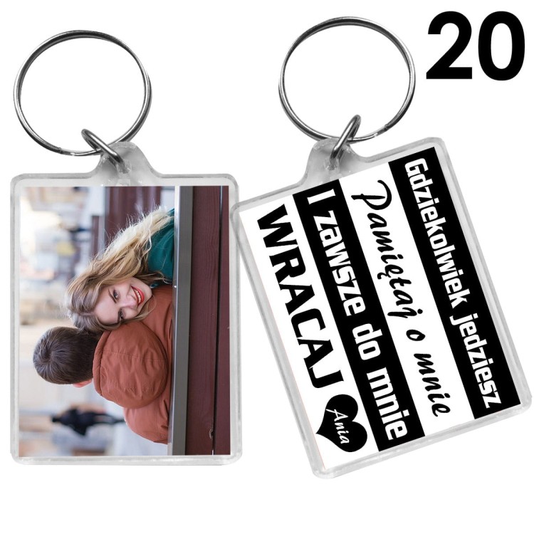 Brelok ze zdjęciem i dedykacją na Dzień Chłopaka