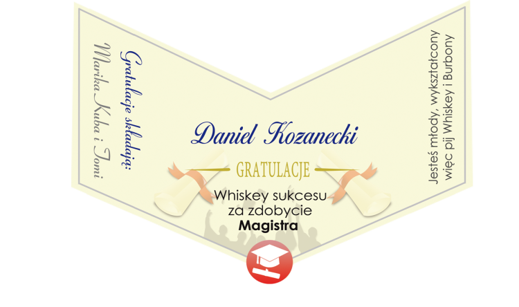 Prezent na obronę pracy licencjackiej, magisterskiej, inżynierskiej - Etykieta na Ballantines